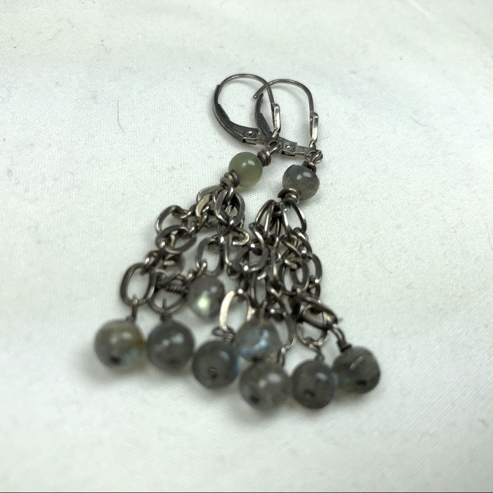 Sterling Labradorite Handmade chain Earrings